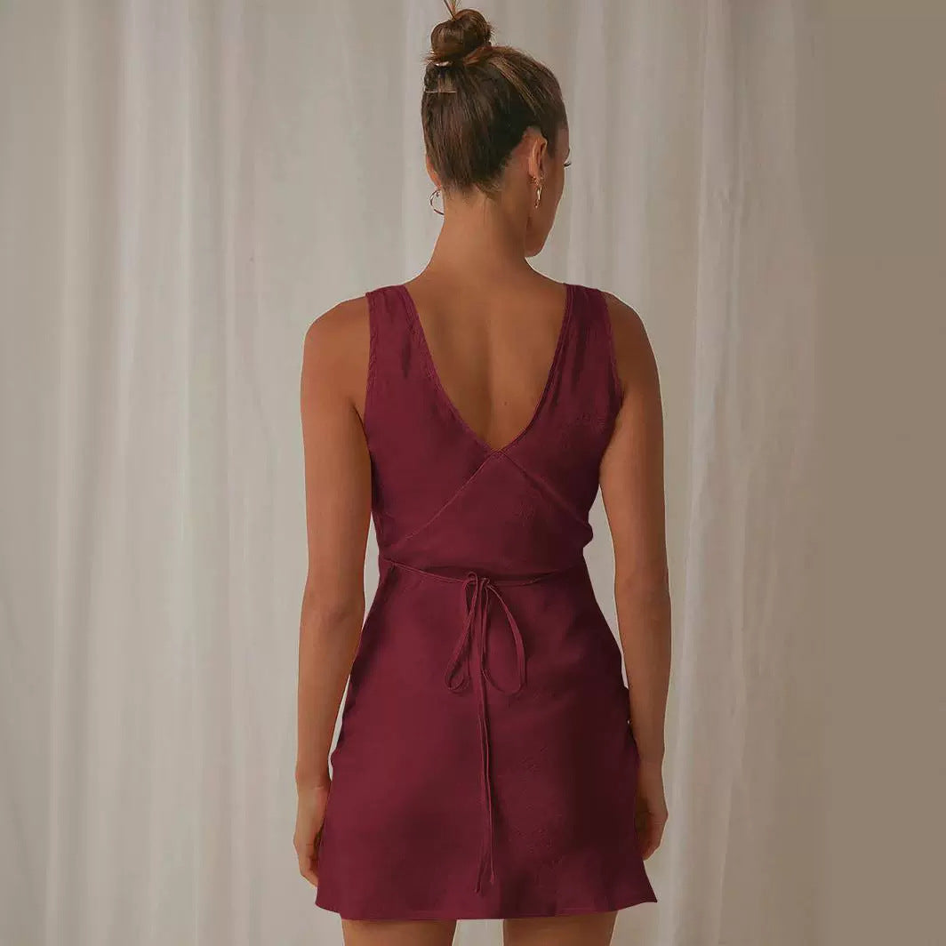 Lace-up Backless Dress